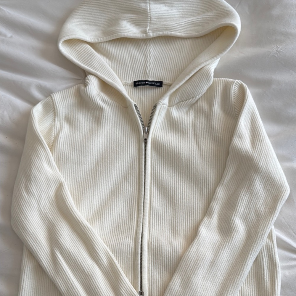 White Zip-Up Hoodie